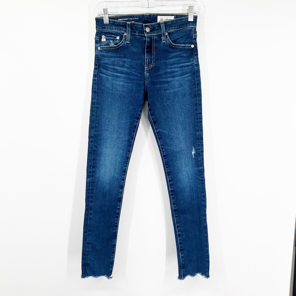 AG Adriano Goldschmied Farrah Ankle High Rise Skinny Jeans Raw Hem
